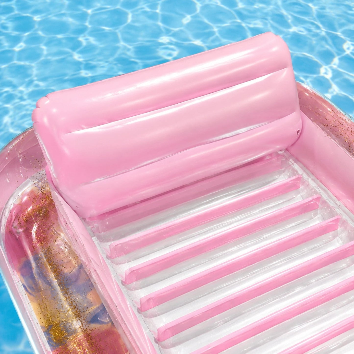 Inflatable Pool Floating Sofa With Headrest, Large Water Lounger For Adults Teens/Youth, Summer Beach Pool Party