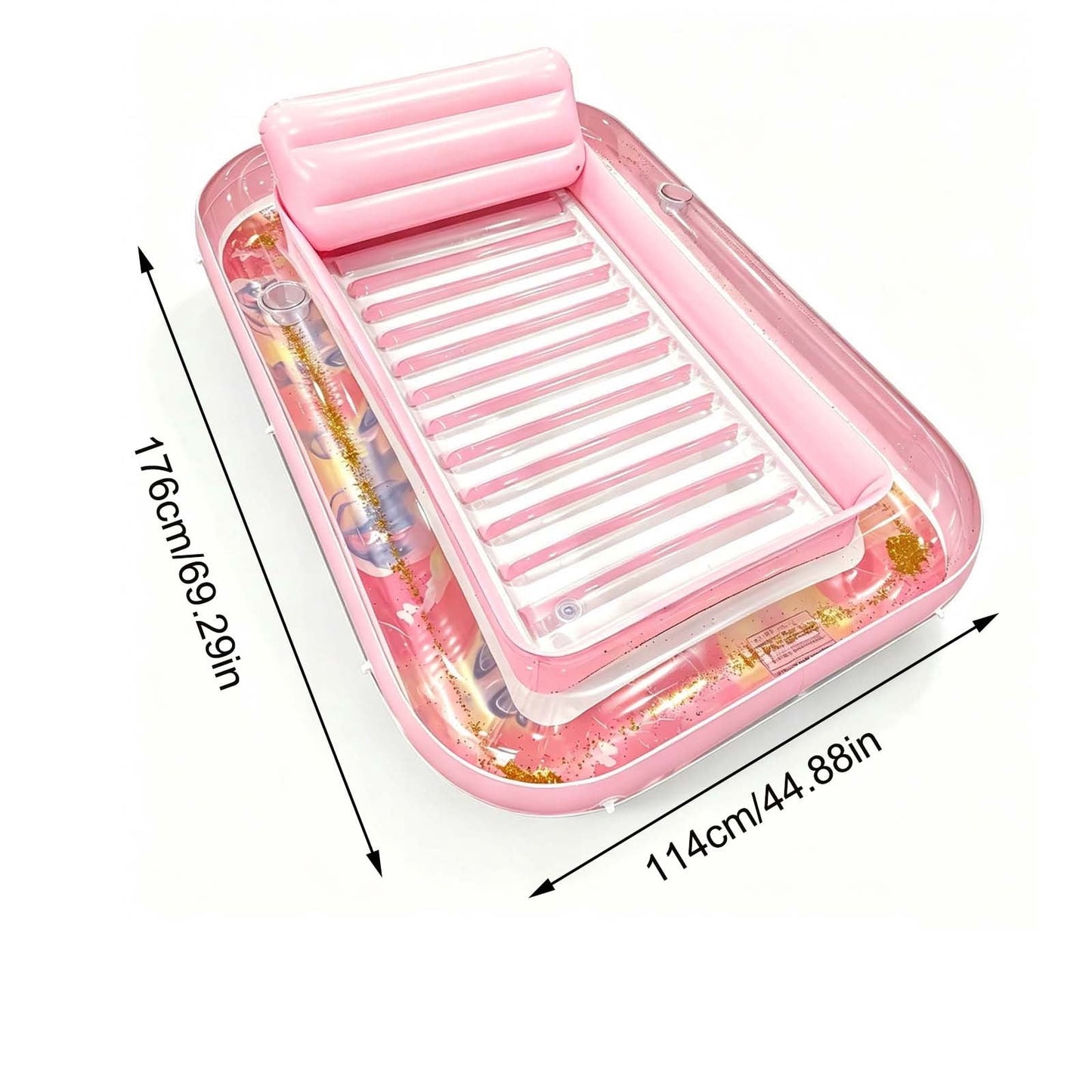 Inflatable Pool Floating Sofa With Headrest, Large Water Lounger For Adults Teens/Youth, Summer Beach Pool Party