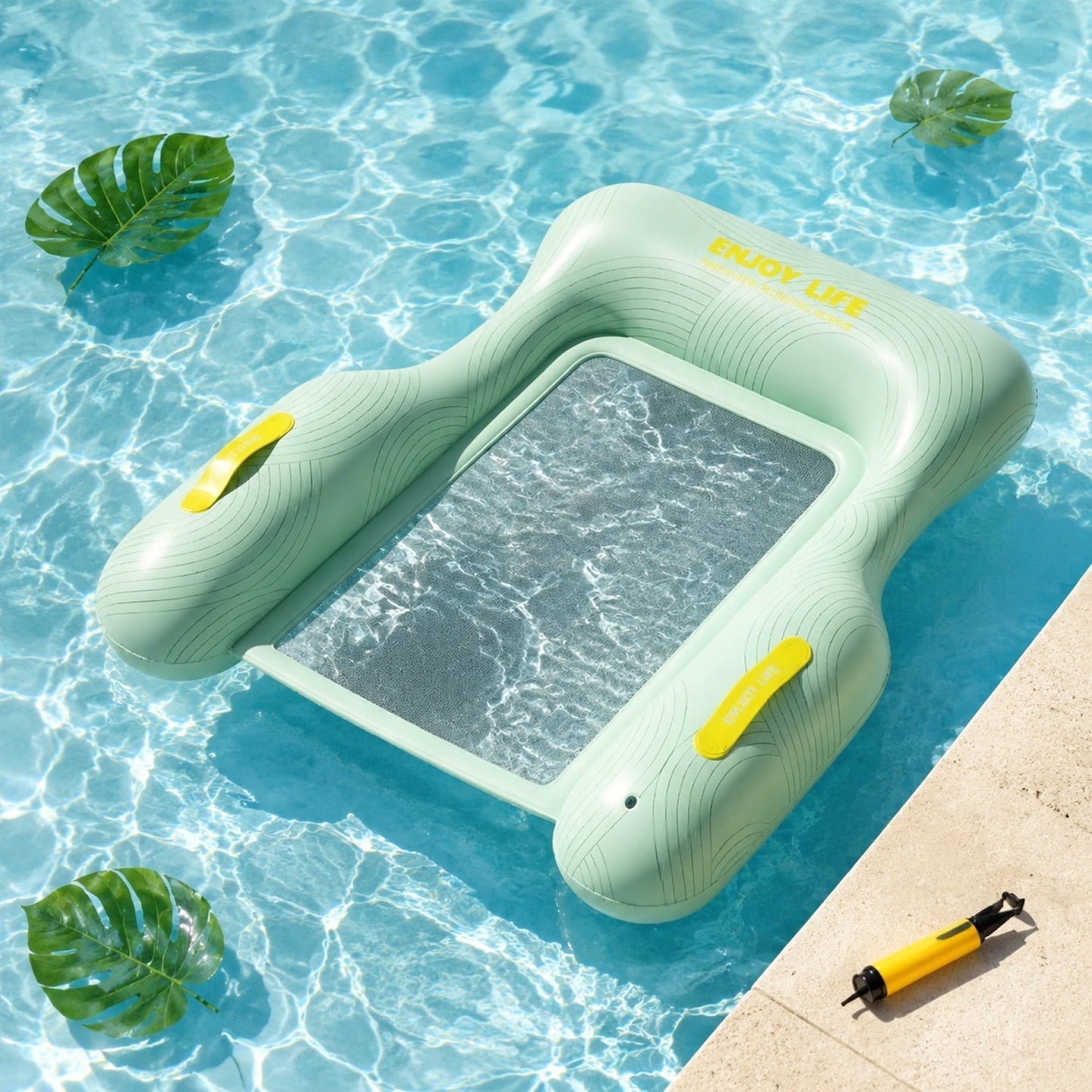 Inflatable Pool Floating Sofa With Headrest, Large Water Lounger For Adults Teens/Youth, Summer Beach Pool Party
