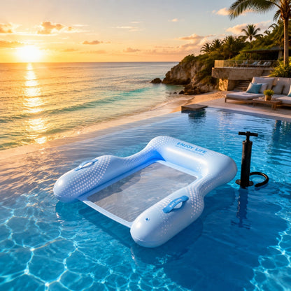 Inflatable Pool Floating Sofa With Headrest, Large Water Lounger For Adults Teens/Youth, Summer Beach Pool Party