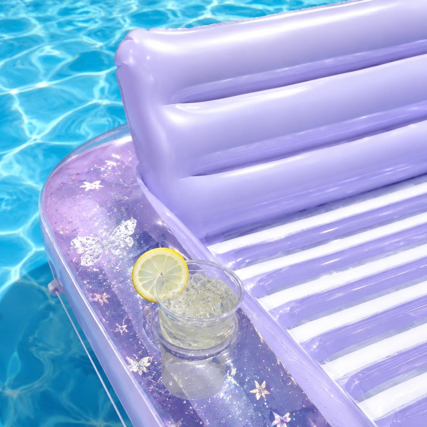 Inflatable Pool Floating Sofa With Headrest, Large Water Lounger For Adults Teens/Youth, Summer Beach Pool Party
