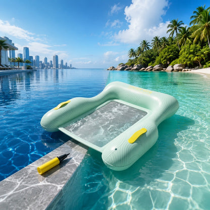 Inflatable Pool Floating Sofa With Headrest, Large Water Lounger For Adults Teens/Youth, Summer Beach Pool Party